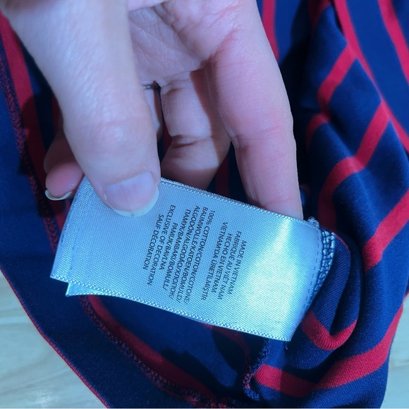 Polo by Ralph Lauren Men's Navy and Red long Striped Shirt Size Medium - Picture 5 of 5